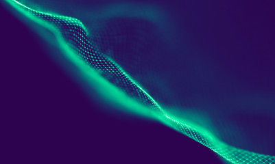 Abstract Blue Geometrical Particles on Purple Background . Connection structure. Science blue background. Futuristic Technology HUD Element . onnecting dots and lines . Big data and Business