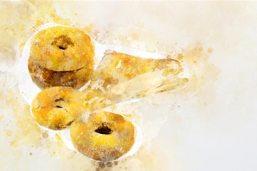 Baking bread and donuts