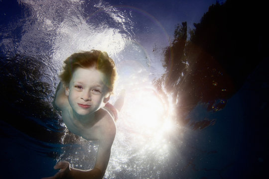 Boy underwater
