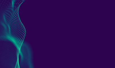 Abstract Blue Geometrical Particles on Purple Background . Connection structure. Science blue background. Futuristic Technology HUD Element . onnecting dots and lines . Big data and Business