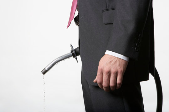 Man holding petrol pump