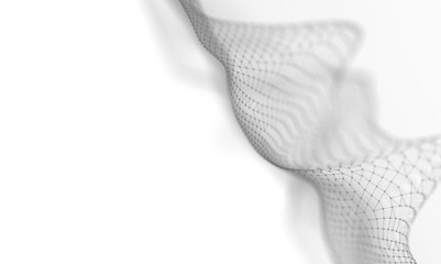 Abstract White Geometrical Background . Connection structure. Science background. Futuristic Technology HUD Element . onnecting dots and lines . Big data visualization and Business .