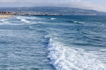 ocean wave at Santa Monica beach