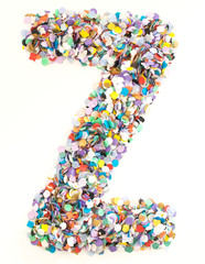 Confetti alphabet - letter Z