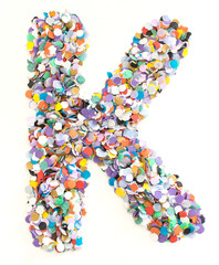 Confetti alphabet - letter K
