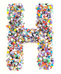 Confetti alphabet - letter H