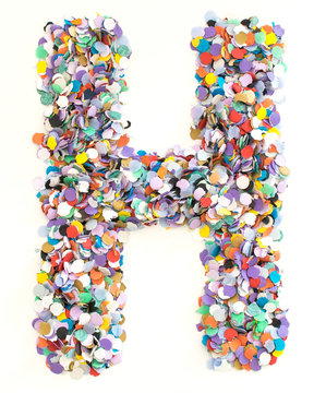 Confetti alphabet - letter H