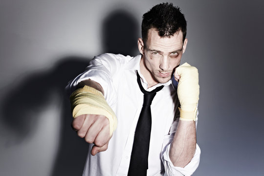 Man in a shirt boxing