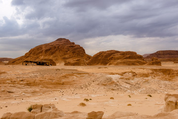 Fototapeta na wymiar Desert landscape background global warming concept