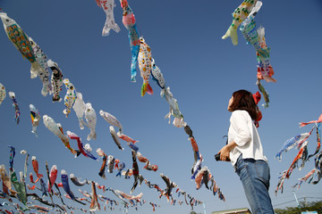Japanese carp kites, decoration on the Children's Day