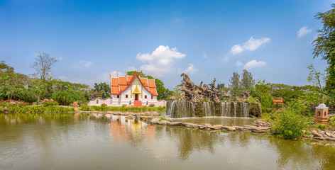 Naklejka na ściany i meble SAMUT PRAKAN, THAILAND, MARCH 2017 - The Wihan at Wat Phumin, Nan, Ancient City, Samut Prakan, Thailand,