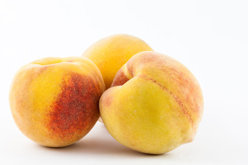 Peach (Prunus persica) isolated in white background
