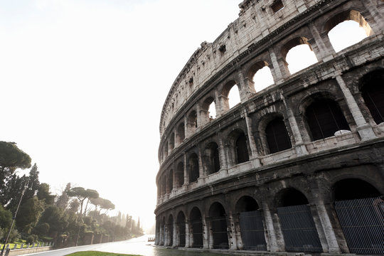 Low angle view of Roman Coliseum