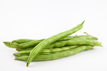 Green bean (Phaseolus vulgaris) isolated in white background