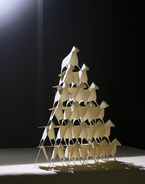 Origami animals in triangle shape