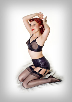 Pin-up girl in lingerie