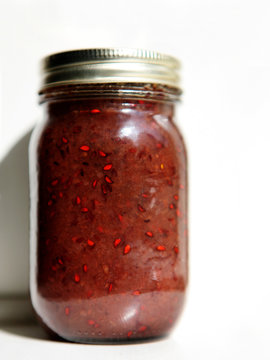 Jar of juneberry jam