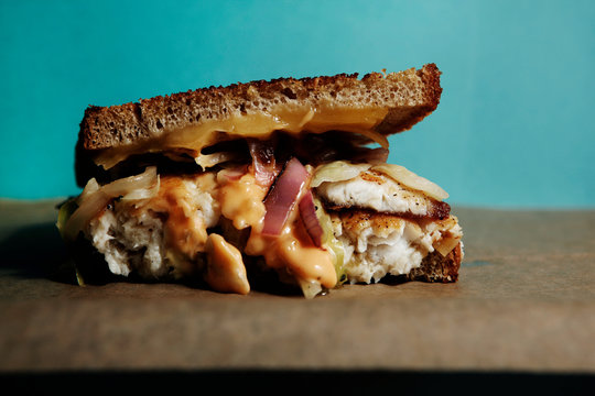 Tilapia reuben sandwich