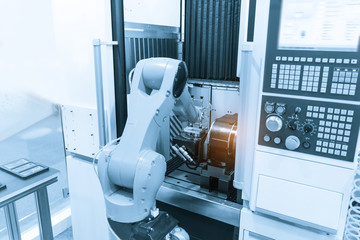 Mobile phone mold in Robotic machine system factory.