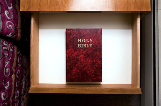 Holy bible in drawer in motel room