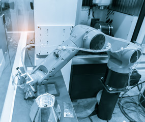 Mobile phone mold in Robotic machine system factory.