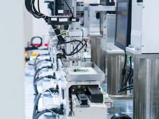 artificial intelligence machine working in phone factory