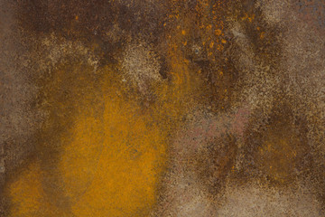 Beautiful abstract painting created by natural rust on metal.
