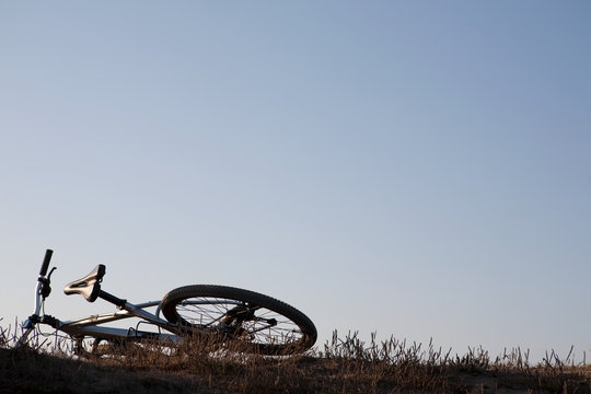 Mountain bike on a hill