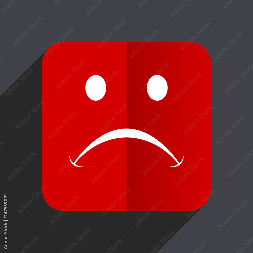 Poster cry flat design white and red vector web icon on gray background with shadow in eps10.