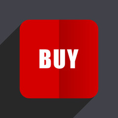 Buy flat design white and red vector web icon on gray background with shadow in eps10.