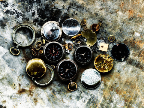 Broken pocket watches