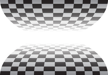 Checkered curve on white design race championship background vector illustration.