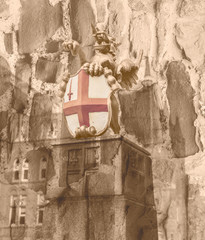 St George Cross on Dragon boundary mark London Fine Art