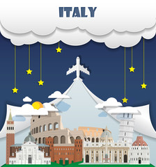 Italy travel background Landmark Global Travel And Journey Infographic Vector Design Template. illustration.