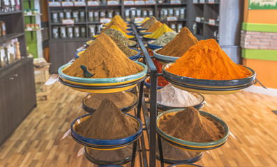 Spices on display on sale at market