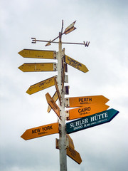 Road sign, Otago Peninsula, New Zealand