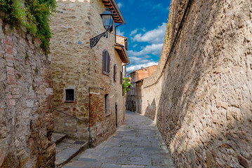 Alleys and small stone roads in the Renaissance city of Colle Val d'Elsa in the province of Siena, Tuscany
