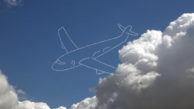 dessin d'avion et ciel