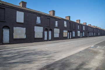 Fototapeta na wymiar Powis Street Liverpool - Houses to be demolished