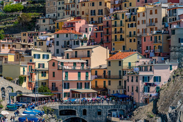 Selling colorful lands of five lands in italy in the lugura coast