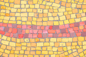 Beautiful background of multi-colored tiles. Tiled mosaic in pastel colors.