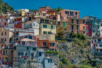 Selling colorful lands of five lands in italy in the lugura coast