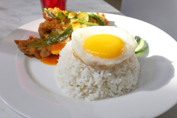 Chicken rice egg