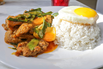 Chicken rice egg