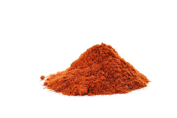 Red paprika powder isolated on a white