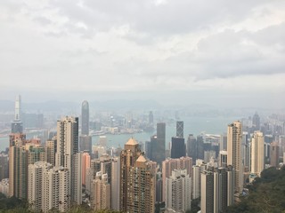 Fototapeta na wymiar Hong Kong Skyline from The peak