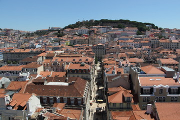 Fototapeta na wymiar Lift Santa Justa, view on city from above