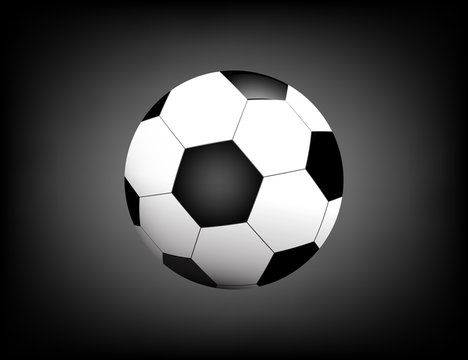 Football / soccer Ball Isolated on Black Background with Space for Your Text.