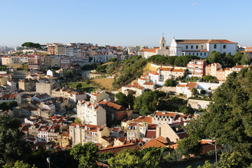 Aerial view of the city of Lisbon in Portugal