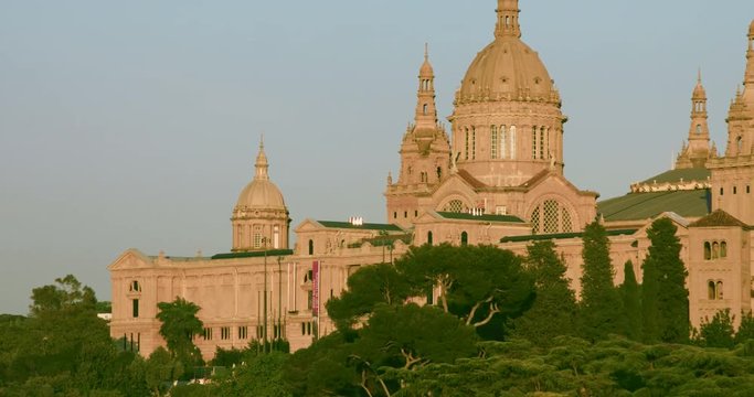 The Museu Nacional DArt De Catalunya In Barcelona Tilt Panorama